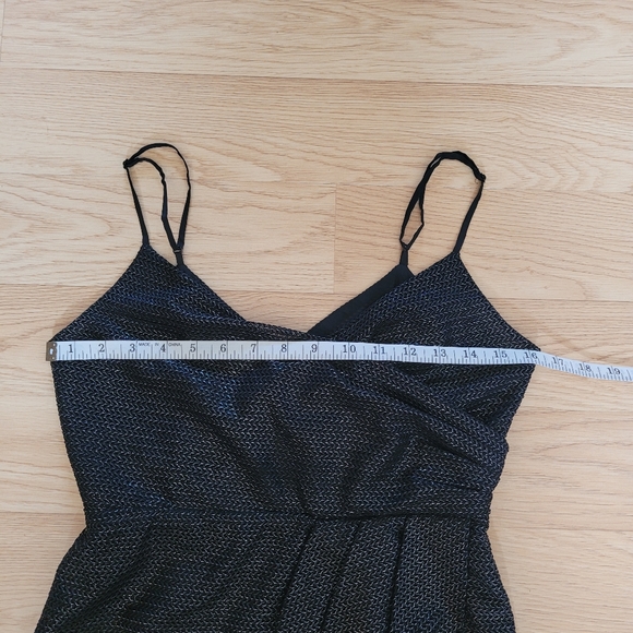 Little Black Faux Wrap Metallic Mini Dress - S - Picture 11 of 13